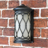 Ornate Lattice Bronze Wall Lantern