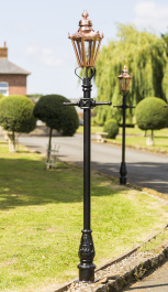 Small Copper Victorian Hexagon Lamp Post
