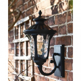 Black Aluminium Ornate Victorian Lantern In Situ
