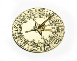 Polished Brass Zodiac Sundial 