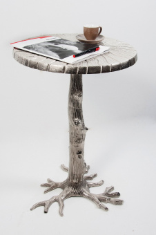 Bar side table - aluminium sculptured tree