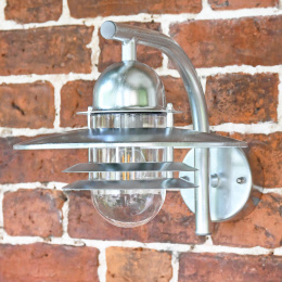 Galvanised Contemporary Wall Lantern with Matching Bracket