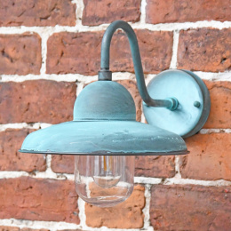 Retro Domed Verdigris Wall Lantern