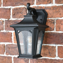 Period Black Wall Lantern With Frosted Glass